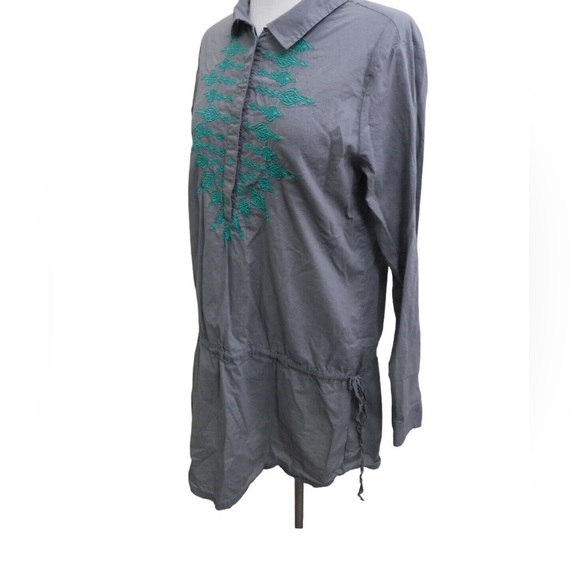 Prana Leta gray embroidered tunic top size xl - Picture 3 of 5